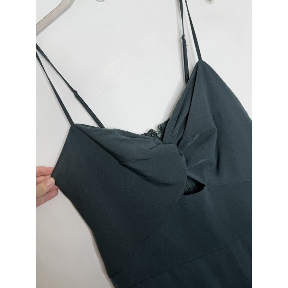 Abercrombie & Fitch Green Sleeveless Crepe Wide Leg Jumpsuit Size Large - Picture 3 of 7